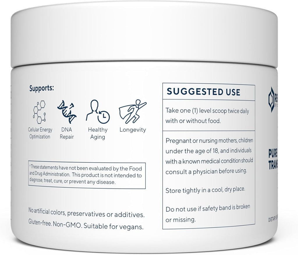 Renue By Science Trans-Resveratrol Powder 100g | High Purity Formula | Non-GMO | Allergen Free | Third-Party Tested | Made in USA